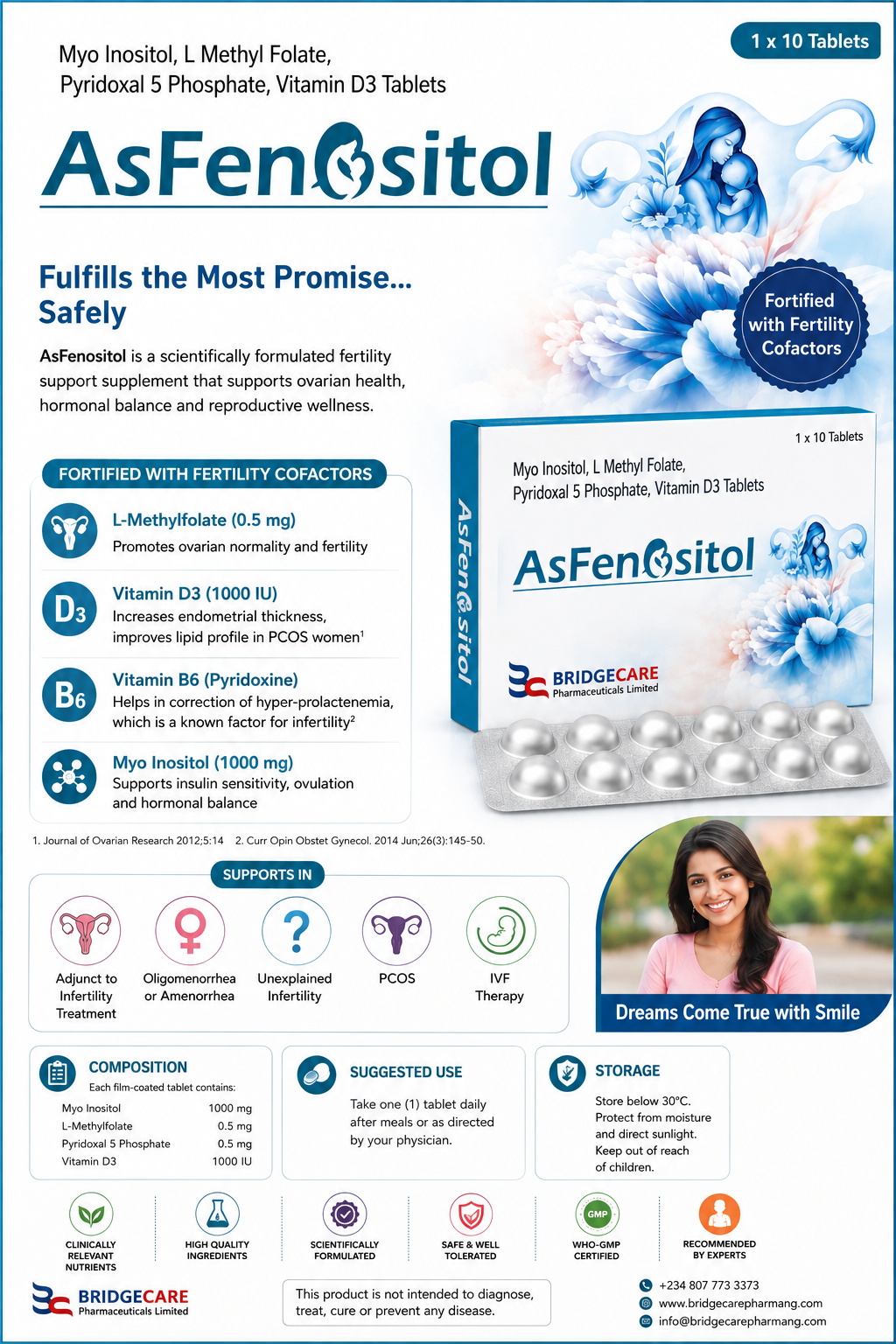 AsFenositol Tablet product information flyer