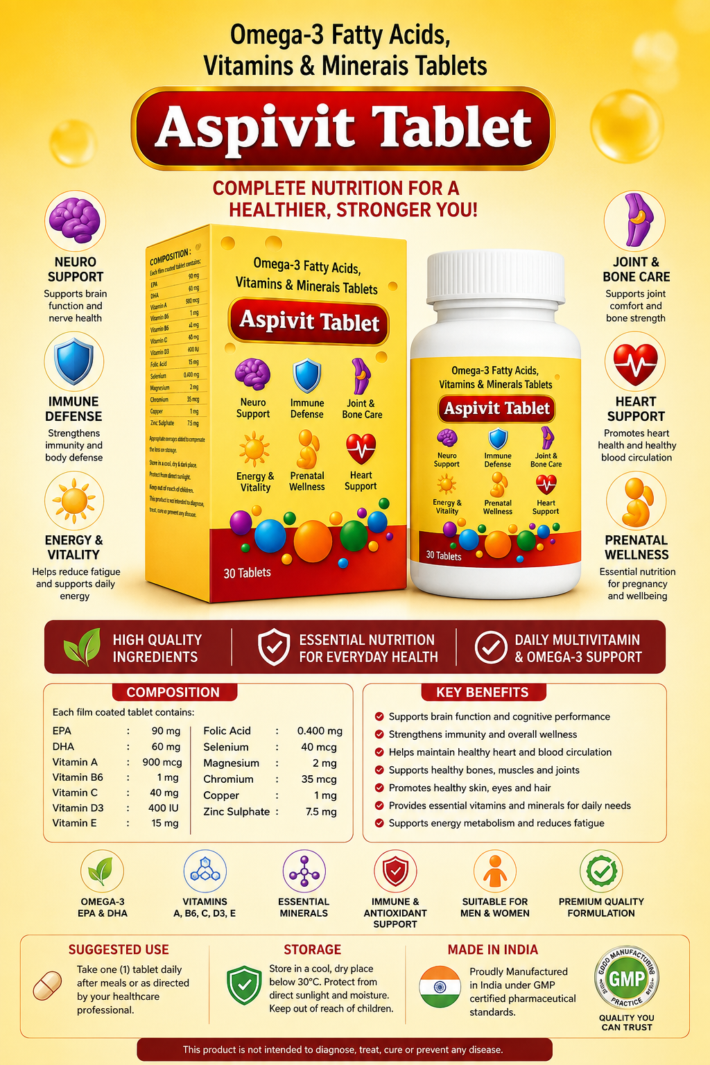 Aspivit Tablet product information flyer