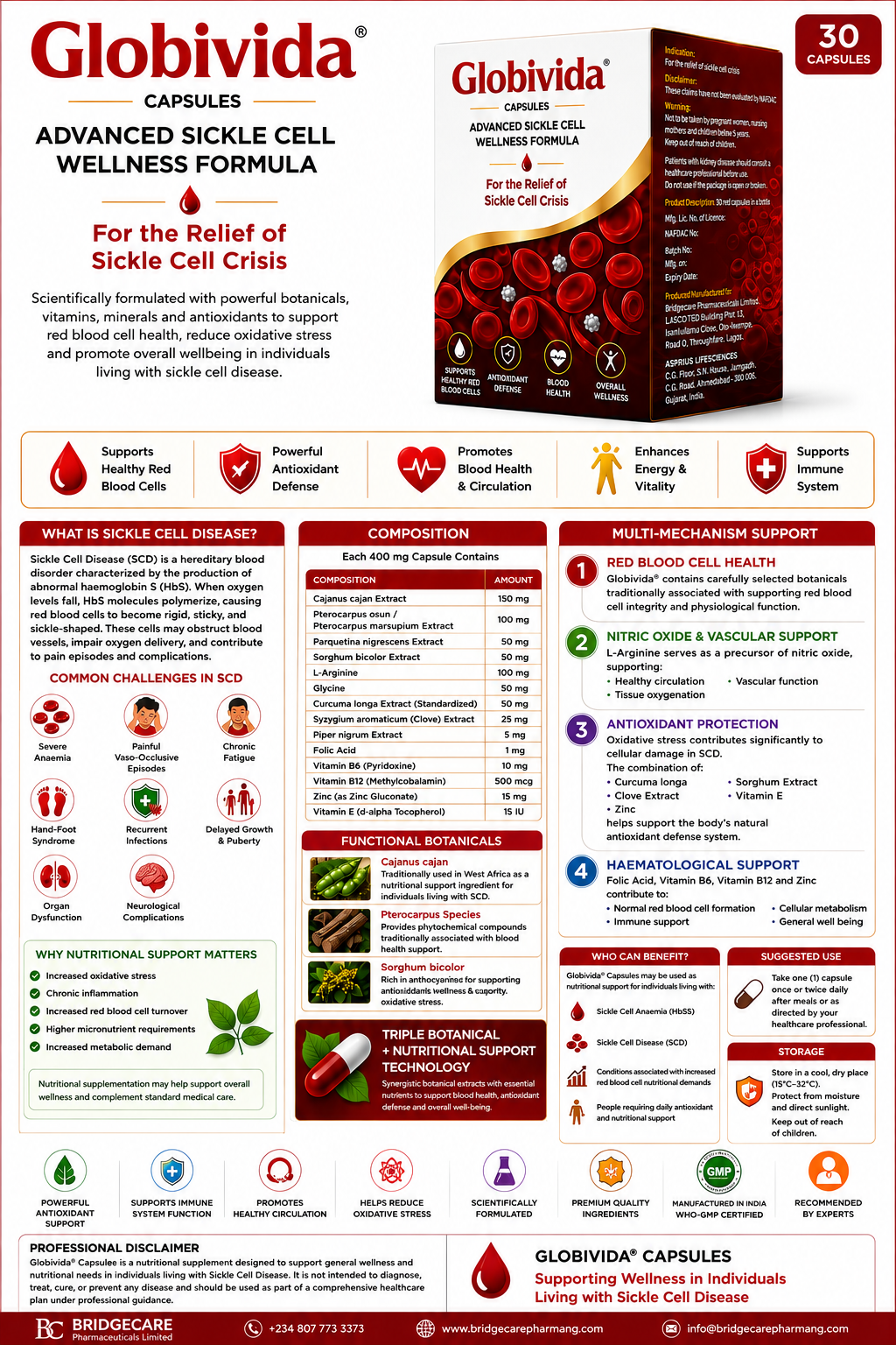 Globivida Capsules product information flyer